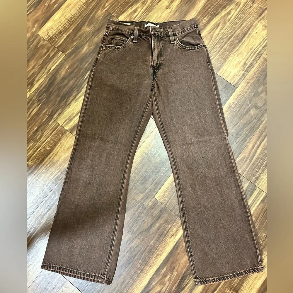 Levi's Premium Chroma Acid Chicory Coffee Brown Baggy Bootcut Jeans 26x31 - Picture 1 of 7